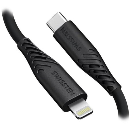 Swissten datový kabel soft silicone usb-c / lightning 1,5 m 60w černý
