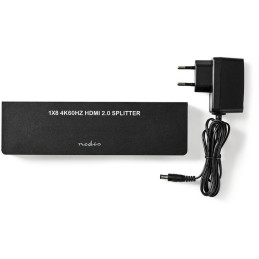 NEDIS HDMI rozbočovač/ 8x HDMI výstup/ 4K@60Hz/ 18 Gbps/ kov/ antracit