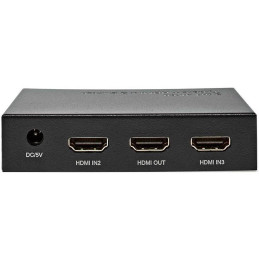 NEDIS HDMI přepínač/ 1x USB-C/ 2x HDMI vstup/ 1x HDMI výstup/ 4K@60Hz/ 18.0 Gbps/ kov/ antracit