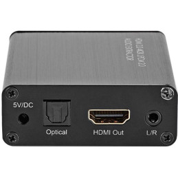 NEDIS HDMI extraktor/ HDMI vstup/ TosLink zásuvka/ 1x 3.5 mm/ 1x HDMI výstup/ 4K@60Hz/ 18 Gbps/ kov/ antracit
