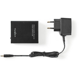 NEDIS HDMI extraktor/ HDMI vstup/ TosLink zásuvka/ 1x 3.5 mm/ 1x HDMI výstup/ 4K@60Hz/ 18 Gbps/ kov/ antracit