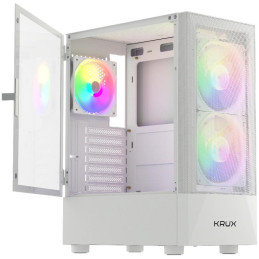 Krux skříň Vako RGB/ ATX / 3x120mm RGB fan / 2xUSB 2.0 / USB 3.0 / bílá