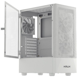 Krux skříň Vako RGB/ ATX / 3x120mm RGB fan / 2xUSB 2.0 / USB 3.0 / bílá