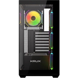 Krux skříň Exo / ATX / 4x120mm RBG fan / 2xUSB 2.0 / USB-C / tvrzené sklo / černá