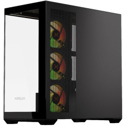 Krux skříň Exo / ATX / 4x120mm RBG fan / 2xUSB 2.0 / USB-C / tvrzené sklo / černá