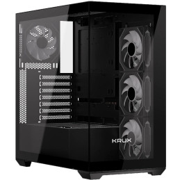 Krux skříň Exo / ATX / 4x120mm RBG fan / 2xUSB 2.0 / USB-C / tvrzené sklo / černá