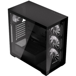 Krux skříň Exo / ATX / 4x120mm RBG fan / 2xUSB 2.0 / USB-C / tvrzené sklo / černá