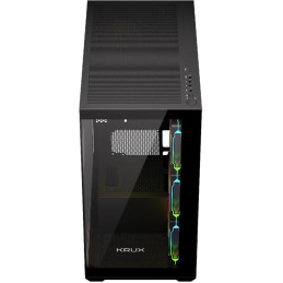 Krux skříň Exo / ATX / 4x120mm RBG fan / 2xUSB 2.0 / USB-C / tvrzené sklo / černá