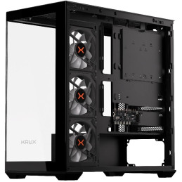 Krux skříň Exo / ATX / 4x120mm RBG fan / 2xUSB 2.0 / USB-C / tvrzené sklo / černá