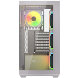 Krux skříň Exo / ATX / 4x120mm RBG fan / 2xUSB 2.0 / USB-C / tvrzené sklo / bílá