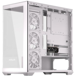 Krux skříň Exo / ATX / 4x120mm RBG fan / 2xUSB 2.0 / USB-C / tvrzené sklo / bílá