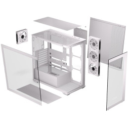 Krux skříň Exo / ATX / 4x120mm RBG fan / 2xUSB 2.0 / USB-C / tvrzené sklo / bílá