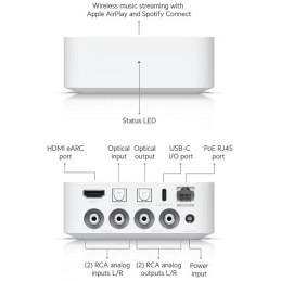 ROZBALENÉ - Ubiquiti UniFi Play PoE Audio Port W - Audio streamer, AirPlay/Spotify Connect, Wi-Fi, bílý