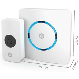 NEDIS Wi-Fi chytrý bezdrátový zvonek/ RF 433 Mhz/ síťové napájení 100 - 240 V/ 60 melodií/ Android/ iOS/ bílý