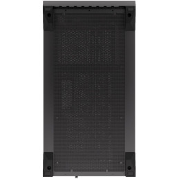 Krux skříň Palum / ATX / 2x120 mm fan / 2xUSB 2.0 / USB-C / dřevěné elementy / temperované sklo / černá