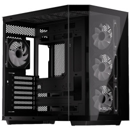 Krux skříň Empero / ATX / 4x120 mm ARBG fans / 2xUSB 2.0 / USB-C / panoramatická / černá