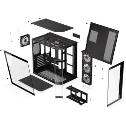 Krux skříň Empero / ATX / 4x120 mm ARBG fans / 2xUSB 2.0 / USB-C / panoramatická / černá