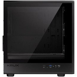 Krux skříň Helio / microATX /1x120mm fan / USB 3.0 / USB-C / dřevěný design / černá