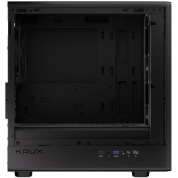 Krux skříň Helio / microATX /1x120mm fan / USB 3.0 / USB-C / dřevěný design / černá