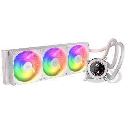 Krux vodní chladič CPU HydroGlance 360 ARGB LCD White / 3x120mm ARGB / PWM / display / AMD i Intel / bílý