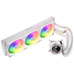 Krux vodní chladič CPU HydroGlance 360 ARGB LCD White / 3x120mm ARGB / PWM / display / AMD i Intel / bílý