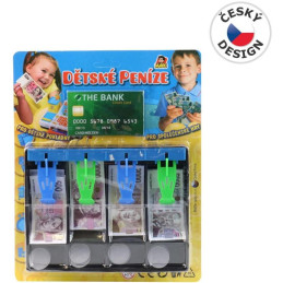 Pokladna s penězi- České, 28 x 22 cm