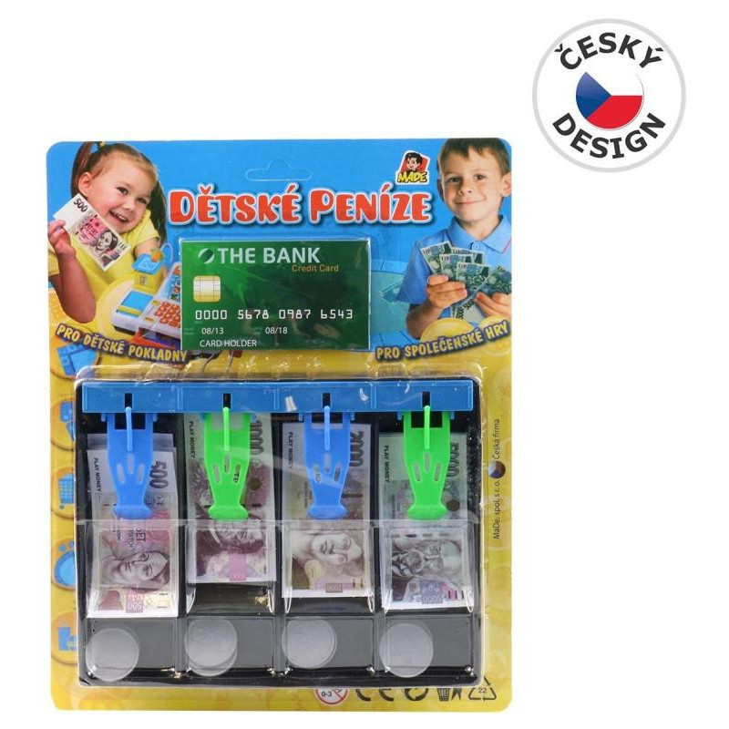 Pokladna s penězi- České, 28 x 22 cm