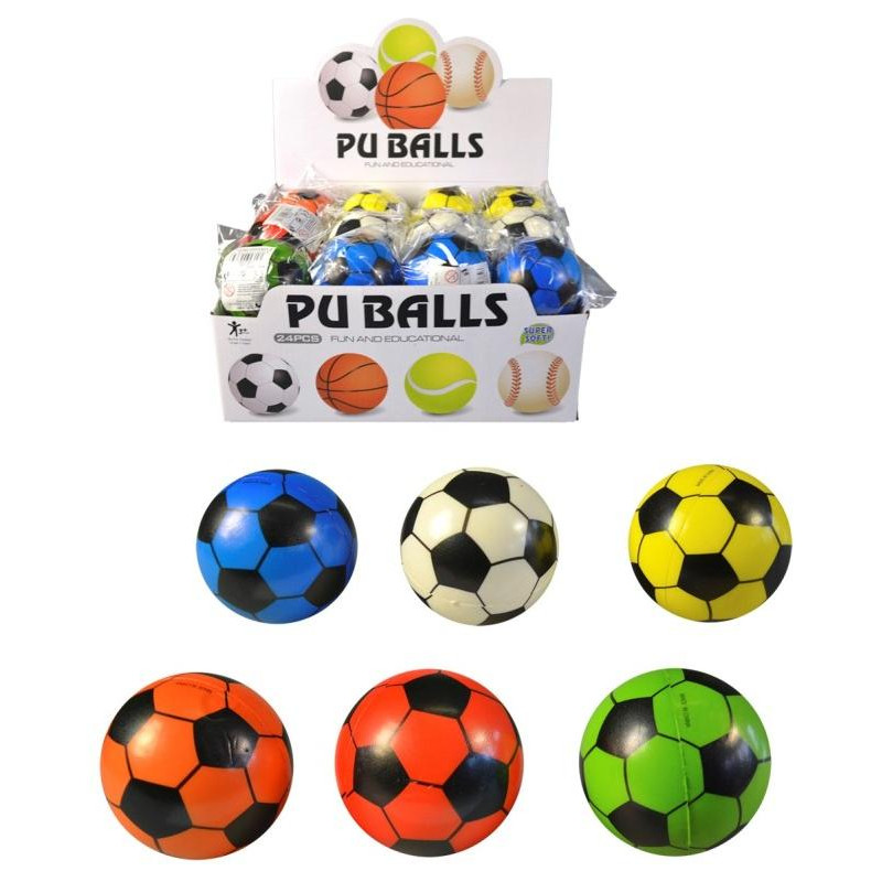 Míček fotbalový, 7,5 cm, 24 ks v boxu