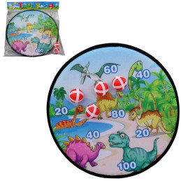 Terč s dinosaury a míčky na suchý zip, 36 x 36 cm