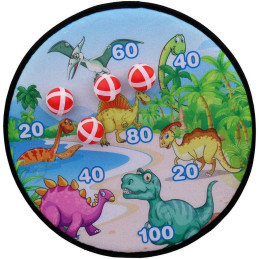 Terč s dinosaury a míčky na suchý zip, 36 x 36 cm