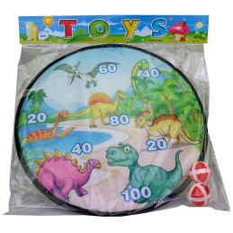 Terč s dinosaury a míčky na suchý zip, 36 x 36 cm