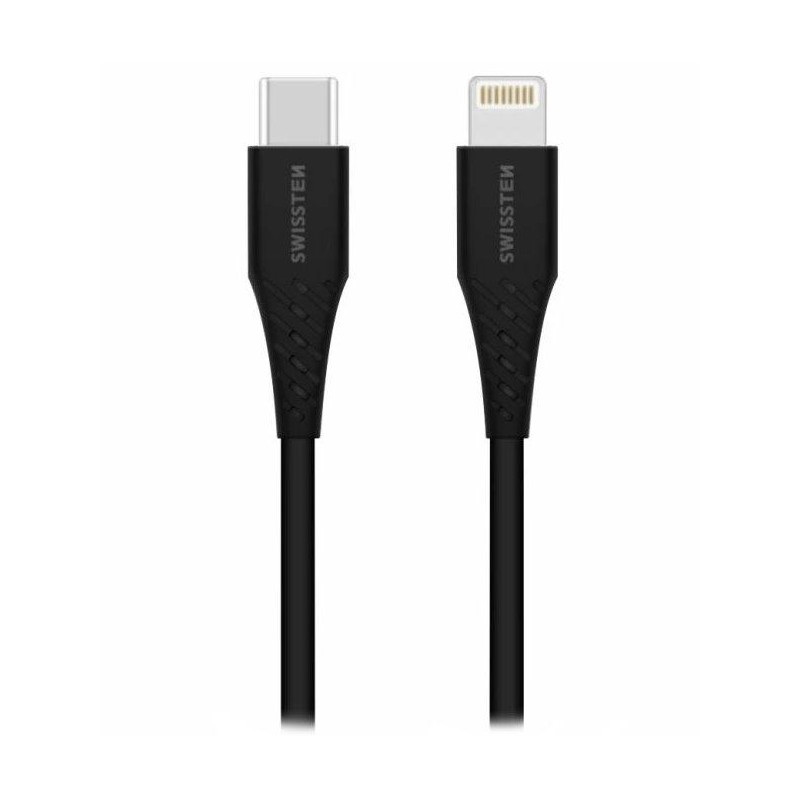 Swissten nabíjecí kabel usb-c / lightning 1,0 m černý