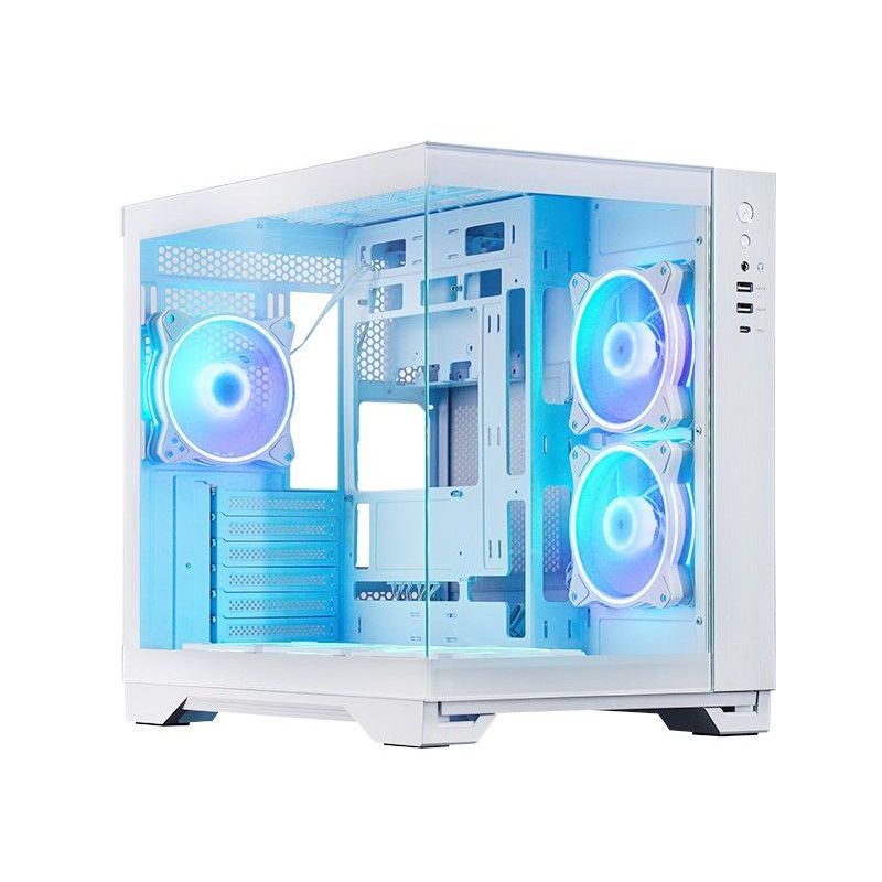 CHIEFTEC Visio / ATX / dvoukomorová / 6x120mm ARGB fan / 2xUSB 3.0 / USB-C / tvrz.sklo / bílá