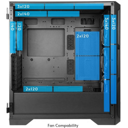 CHIEFTEC Apex LUMO / E-ATX / 4x140mm ARGB fan / 2xUSB 3.0 / USB-C / mesh panel / tvrz.sklo / černá