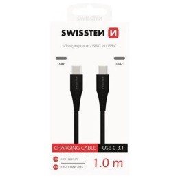 Swissten nabíjecí kabel usb-c / usb-c 1,0 m černý