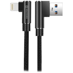 Swissten textilní datový kabel arcade usb / lightning 1,2 m černý