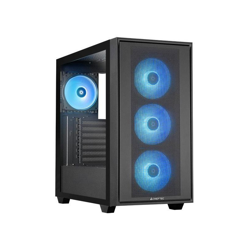 CHIEFTEC Hunter 3  / ATX / 4x120mm ARGB fan / 2xUSB 3.0 / USB-C / tvrz.sklo / černá
