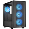 CHIEFTEC Hunter 3 / ATX / 4x120mm ARGB-Lüfter / 2xUSB 3.0 / USB-C / gehärtetes Glas / Schwarz