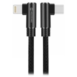 Swissten textilní datový kabel arcade usb-c / lightning 1,2 m černý