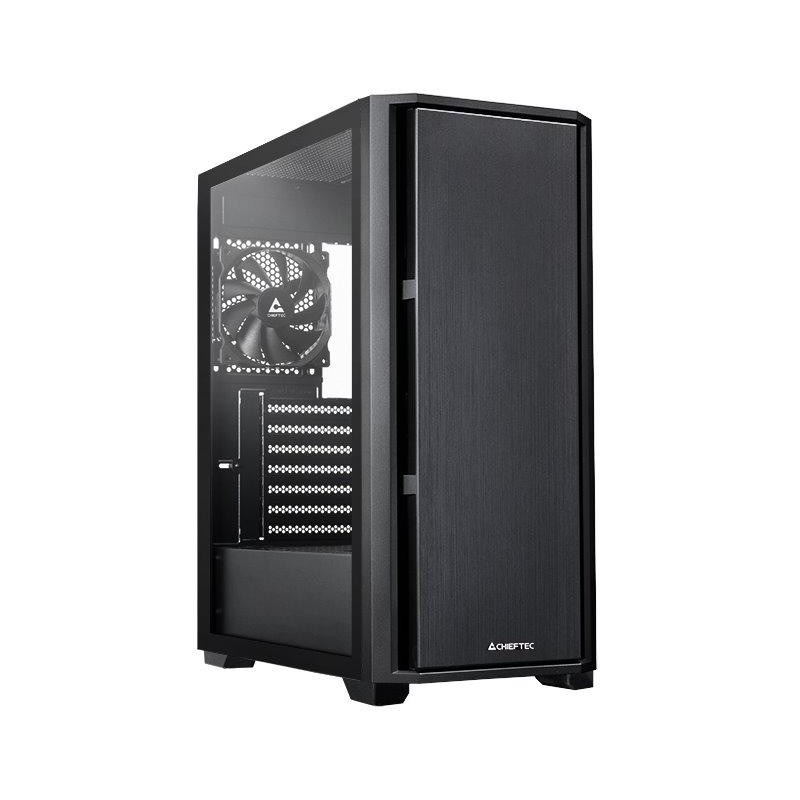 CHIEFTEC Pro Midi Q / ATX / 120mm fan / 2xUSB 2.0 / USB 3.0 / USB-C / tvrzené sklo / černá