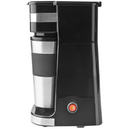 NEDIS Butler kávovar/ na jeden šálek/ dvoustěnný cestovní hrnek/ objem 0,4 l/ černý