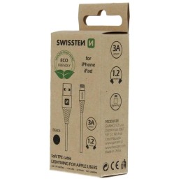 Swissten datový kabelusb/lightning černý 1,2m  (eco balení)