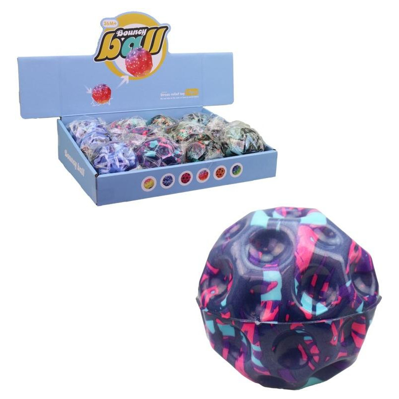 Míček elastický, 12 ks v display boxu, 8 cm