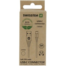 Swissten datový kabelusb/usb-c  bílý 1,2m  (eco balení)