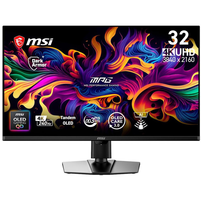 MSI Gaming MPG 322UR QD-OLED X24/ 31,5"/ 3840x2160 / OLED/ 0,03ms/ 240Hz/ 300cd/m2/ 1500000:1/ HDMI/ DP/ VESA/ USB/černý