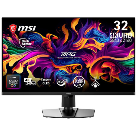 MSI Gaming MPG 322UR QD-OLED X24/ 31,5"/ 3840x2160 / OLED/ 0,03ms/ 240Hz/ 300cd/m2/ 1500000:1/ HDMI/ DP/ VESA/ USB/černý