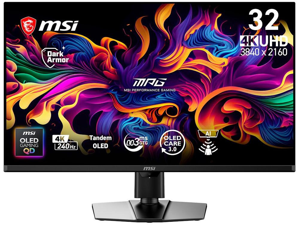 MSI Gaming MPG 322UR QD-OLED X24/ 31,5"/ 3840x2160 / OLED/ 0,03ms/ 240Hz/ 300cd/m2/ 1500000:1/ HDMI/ DP/ VESA/ USB/čierny
