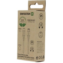 Swissten datový kabelusb-c/lightning bílý 1,2m  (eco balení)