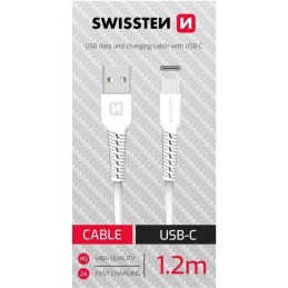 Swissten datový kabel usb/usb-c bílý 1,2m