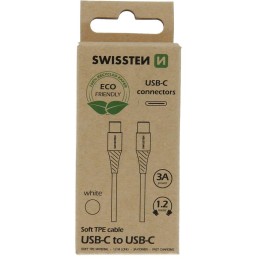 Swissten datový kabelusb-c/usb-c bílý 1,2m  (eco balení)